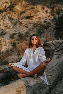 An evocative image depicting the harmonious integration of guided imagery, meditation, and yoga, illustrating the enhanced focus, emotional and physical harmony these practices bring when combined.