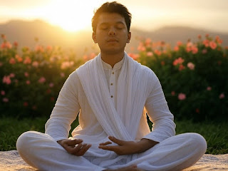 Yogi practicing Kapalabhati breath for Ayurvedic spring cleanse and clarity.