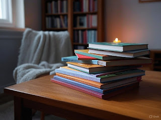 A stack of mindfulness books