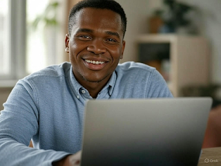 A happy person balancing work and life, symbolizing recovery.