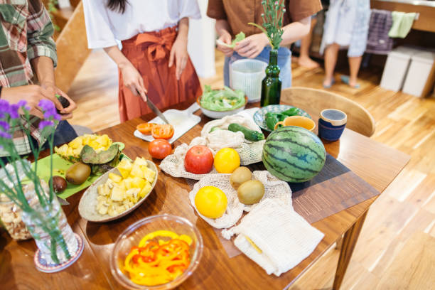 Bowls of chopped seasonal fall vegetables and fruits for an End-of-Summer Reset