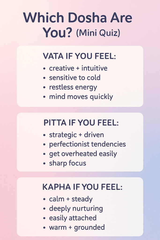 Find out what dosha best fits you and the yoga style to match it. Use this infographic to get started in understanding how the doshas impact you