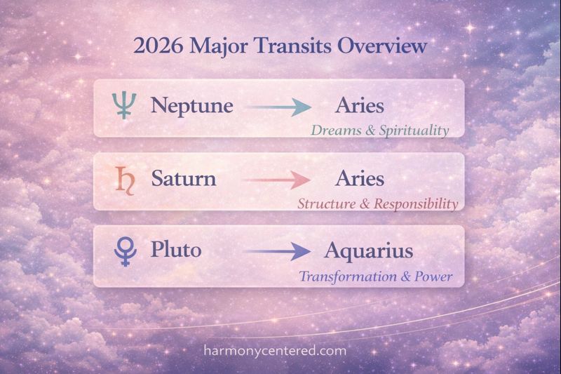 A clean infographic featuring the three major transits: