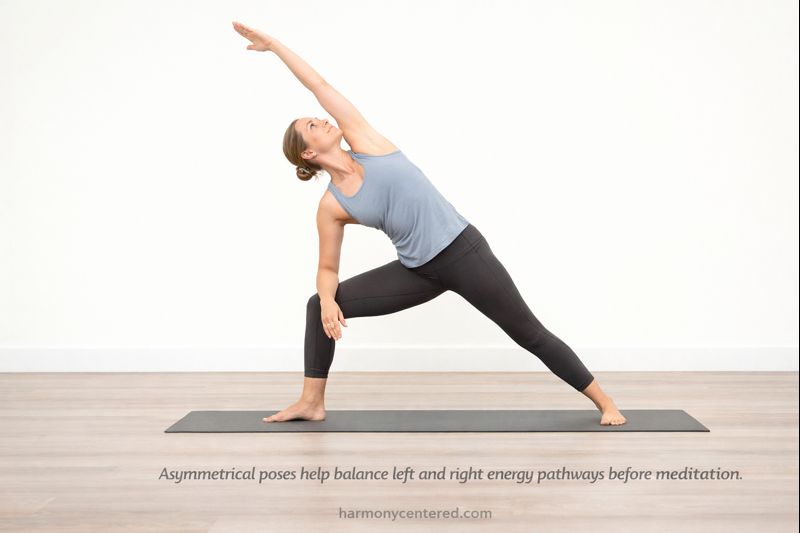 Yoga pose balancing Ida and Pingala nadis